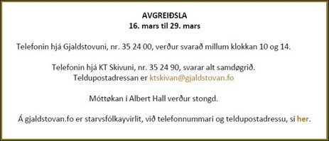 Gjaldstovan Avgreidsla